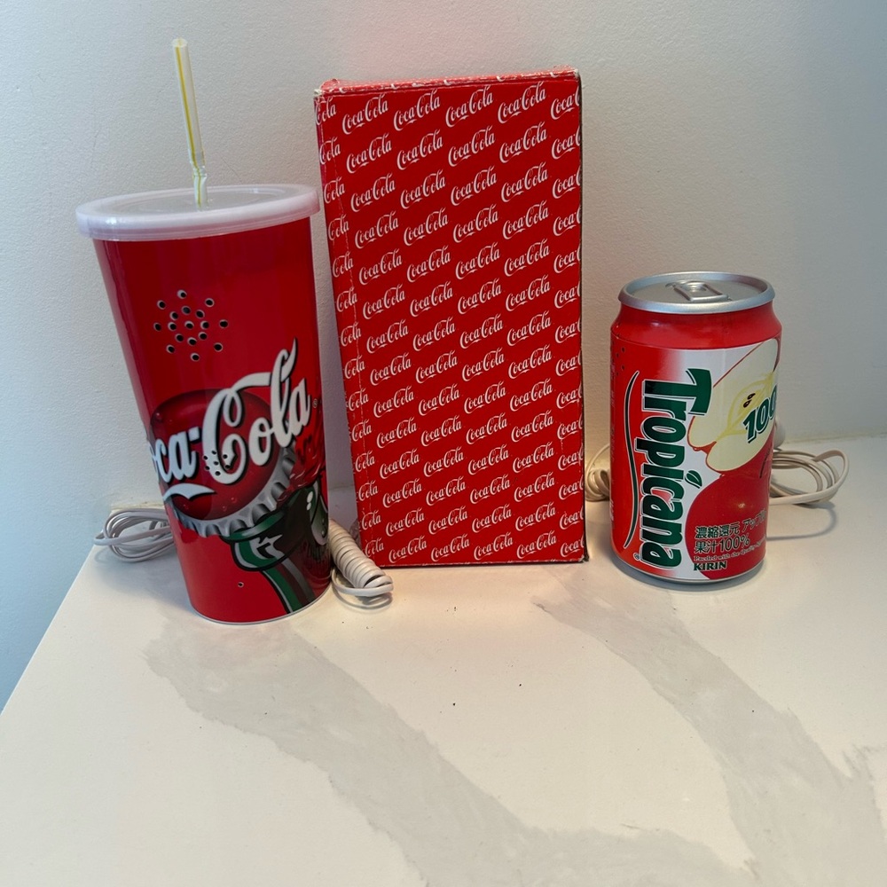 Vintage Coca-Cola and Tropicana Phone set